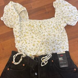 Forever21 lemon crop top